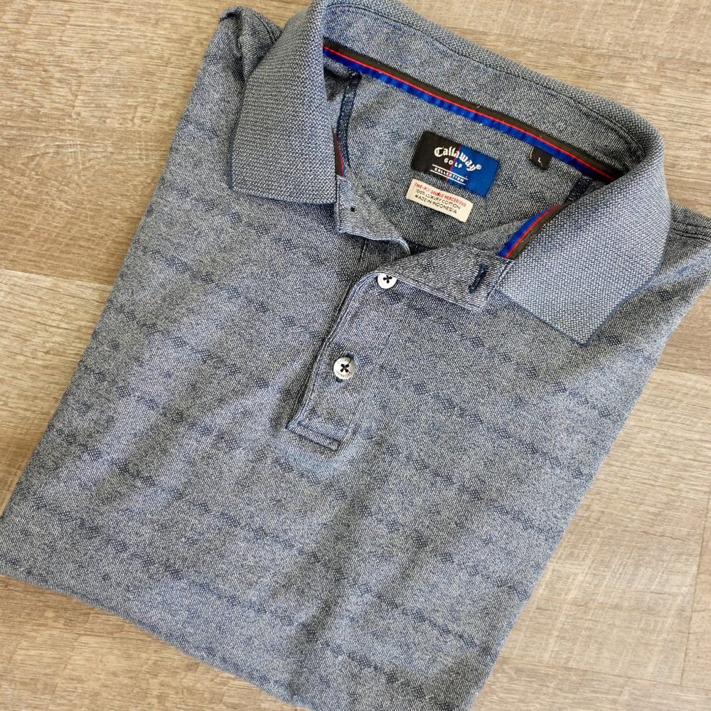 Callaway Golf Polo Large Gray Collection Double Mercerized 100% Luxury Cotton